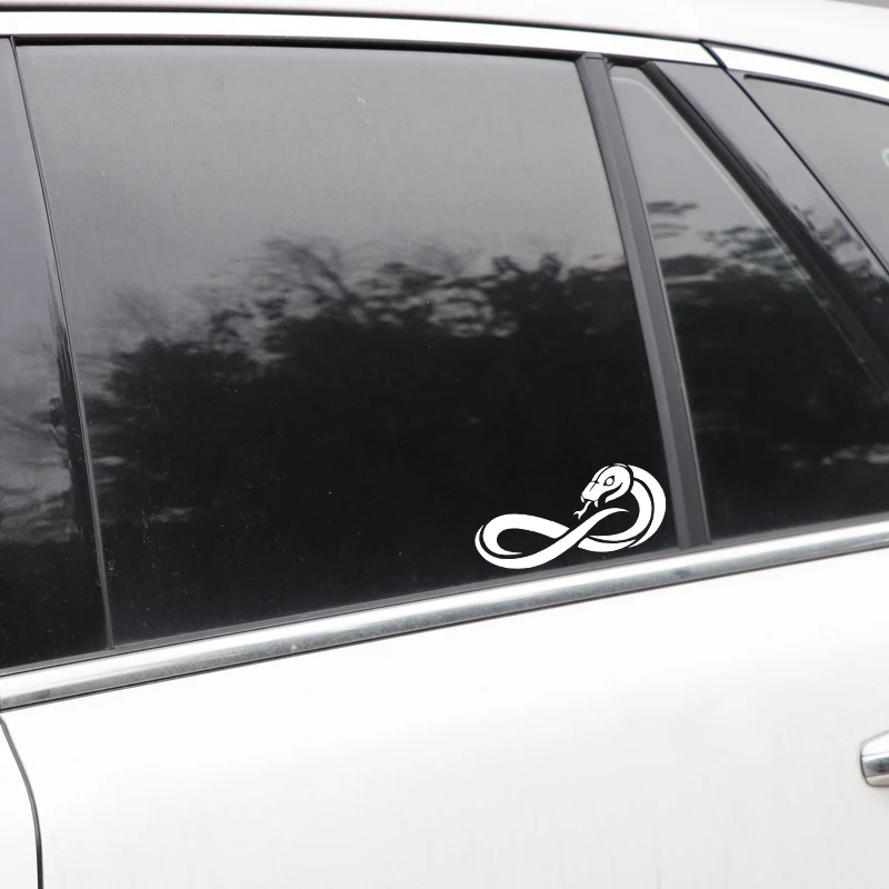 

YJZT 17.6CM*9.3CM Snake Creative Decor Pattern Vinyl Decal Car Door Car Sticker Black/Silver C4-1593
