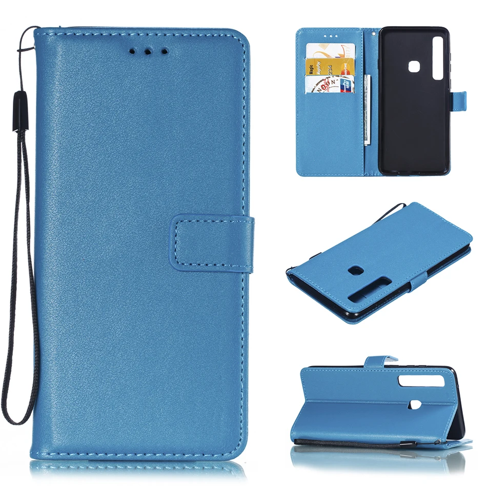 Твердые Цвет кожаный бумажник чехол для samsung Galaxy A9 A7 A8 A6 плюс A3 A5 A320 A520 A310 A510 флип-чехол со слотами для карт сумка