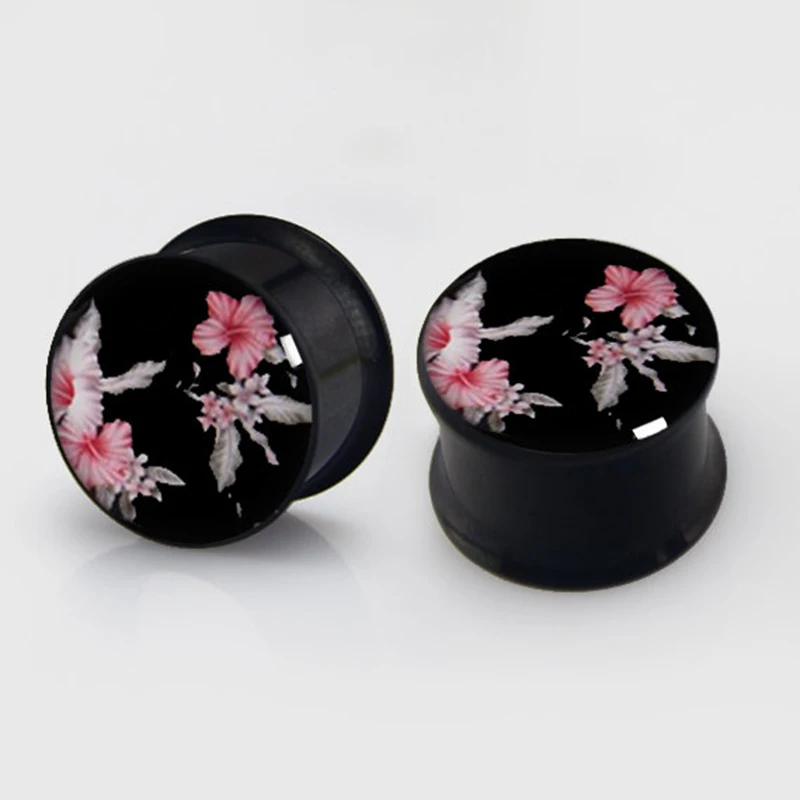 1 пара цветов стальные Ушные Тоннели измерительные приборы из нержавеющей стали