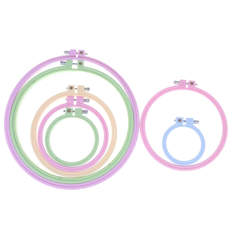7 Размер Регулируемый Обруч для вышивки многоцветные пластиковые кольца