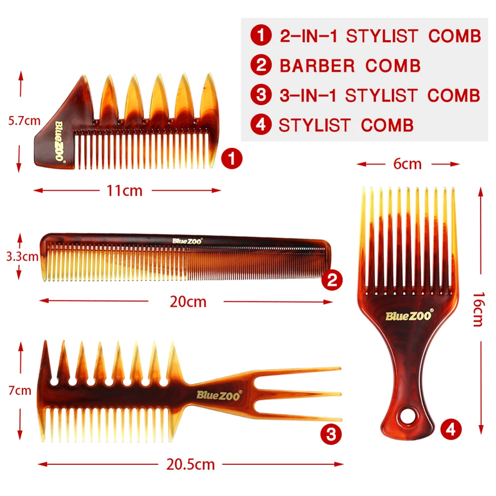 4 x Combs set Man Hairdressing Vintage Hair Brushes Mens Comb Pro Salon Care Styling Tool hairs modeling | Красота и здоровье