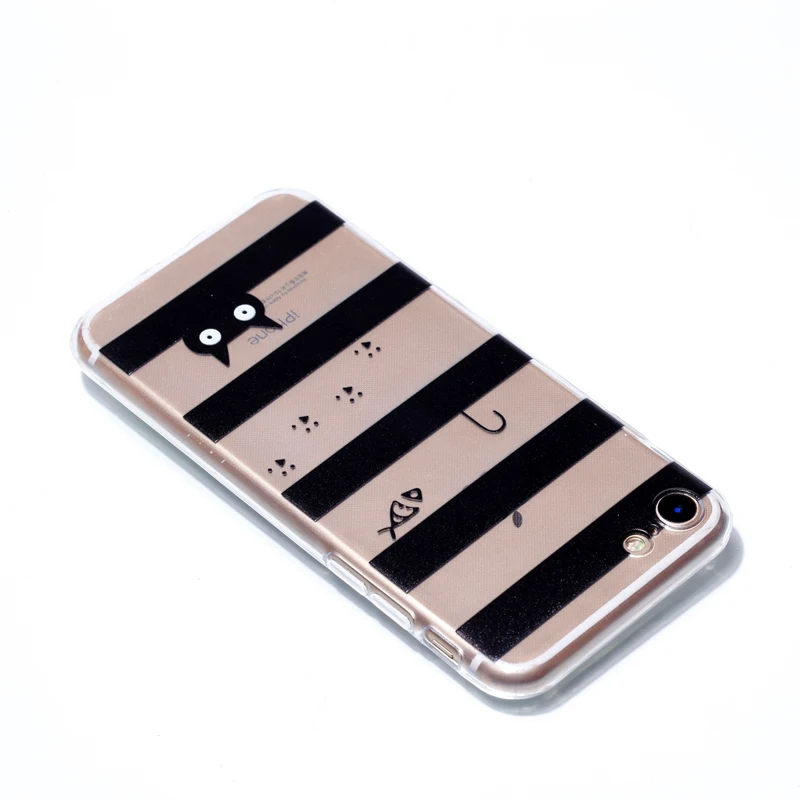 Luxury Dream Cat Painting Soft TPU Silicone Clear Phone Cases Cover Shell Coque Funda for iPhone 5 5S SE 6 6S 7 8 Plus X XS Case |