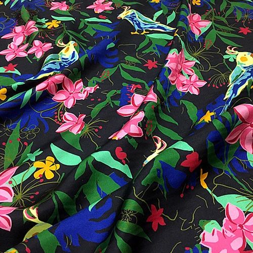 Beautiful flower and animal print 100% silk twill fabric 16momme STW097 | Дом и сад