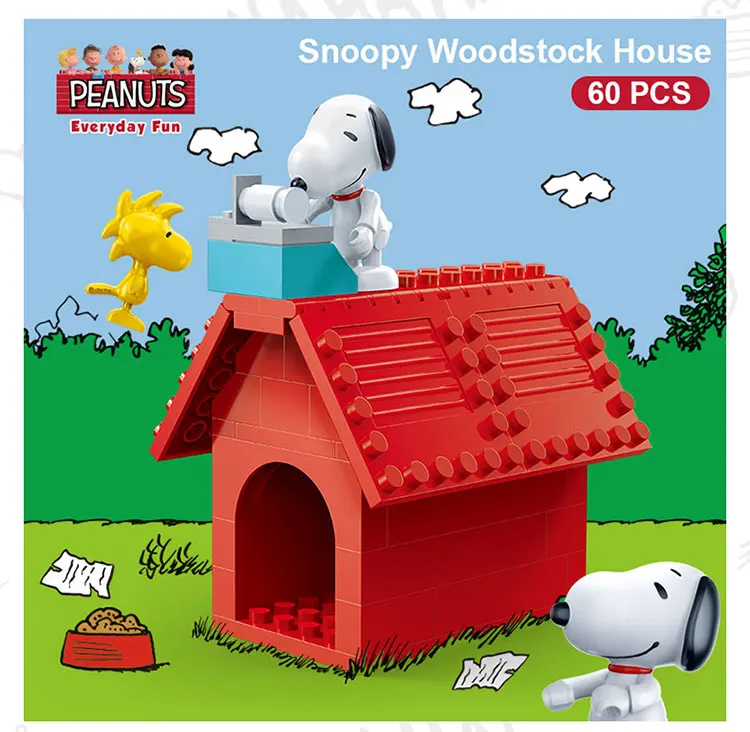 BanBao Горячие IP Snoopy арахис дом техника город Playmobil Juguetes пластиковые строительные блоки, игрушки развивающие модели DIY Кирпичи