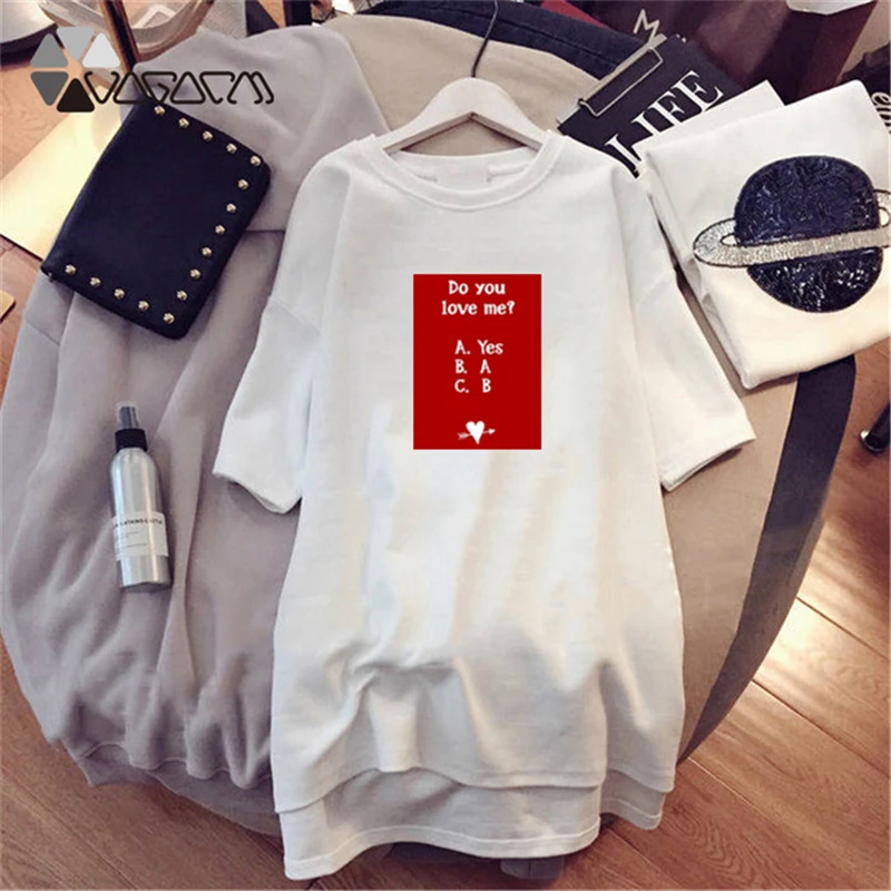 

2021 Letter Print Summer Dresses Women Fashion Short Sleeve Black White Personality Print Casual Loose Mini Dress