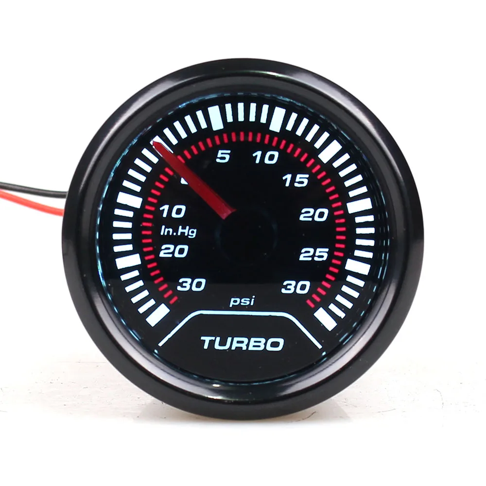 52 мм 2 дюйма Led прозрачные линзы автомобиля-30-30 PSI турбо Boost Gauge для универсального
