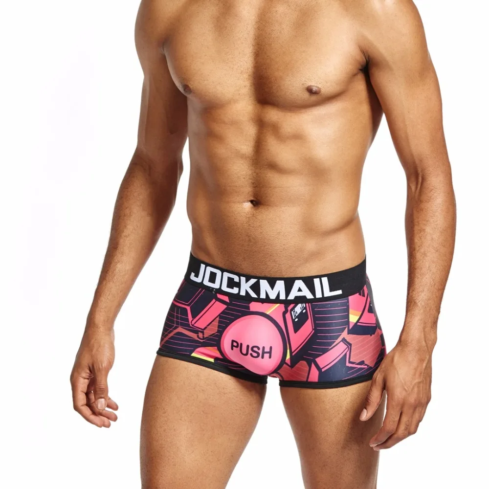 Бренд jockmail мужские трусы боксеры шорты сексуальные мужские трусы-боксеры marca cuecas пестрые трусы нижнее белье