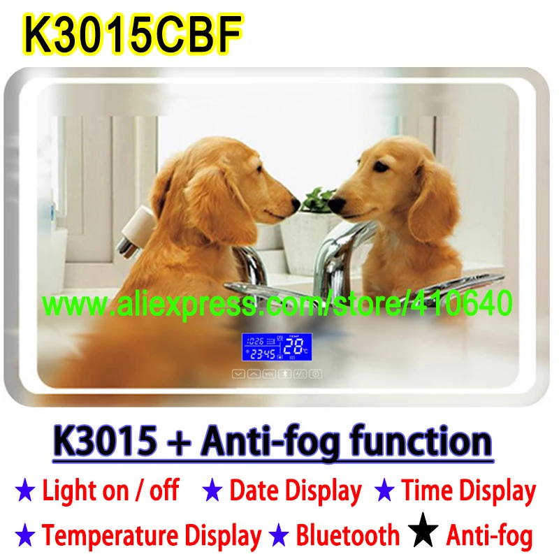 Фото K3015CBF CBH Сенсорная панель переключателя Время Дата температура анти туман для шкафа для ванных и туалетных комнат светодиодный светильник з... №4