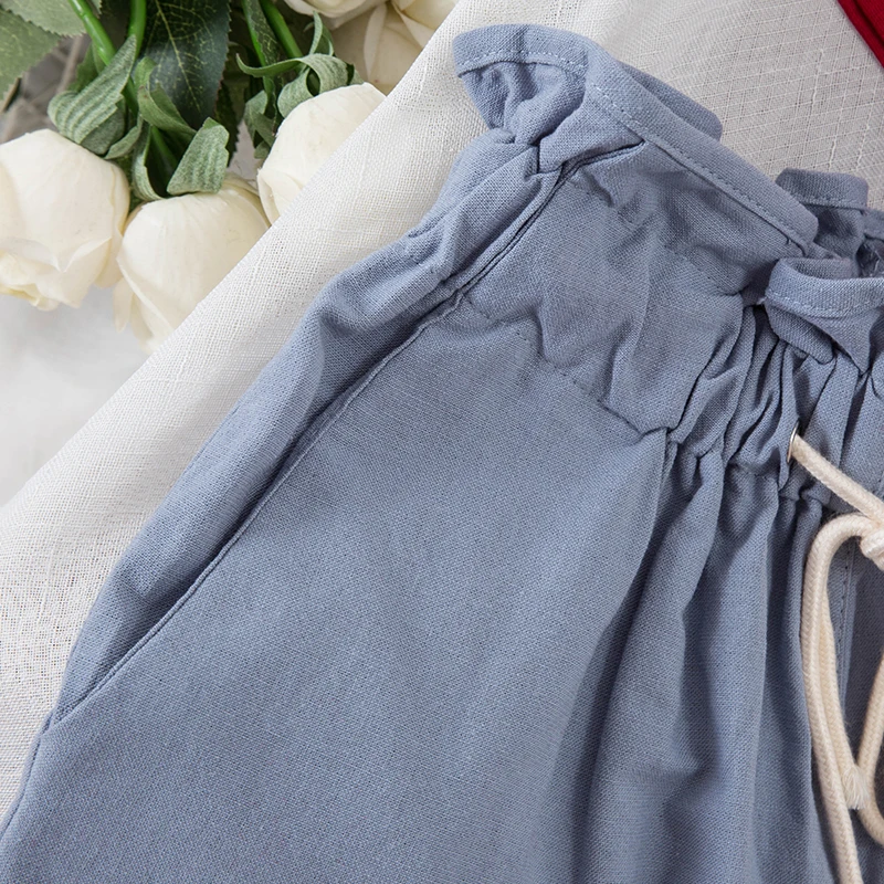 2018 г. Новые Модные женские кукла Ретро блузка рубашка + шнурок повседневные шорты