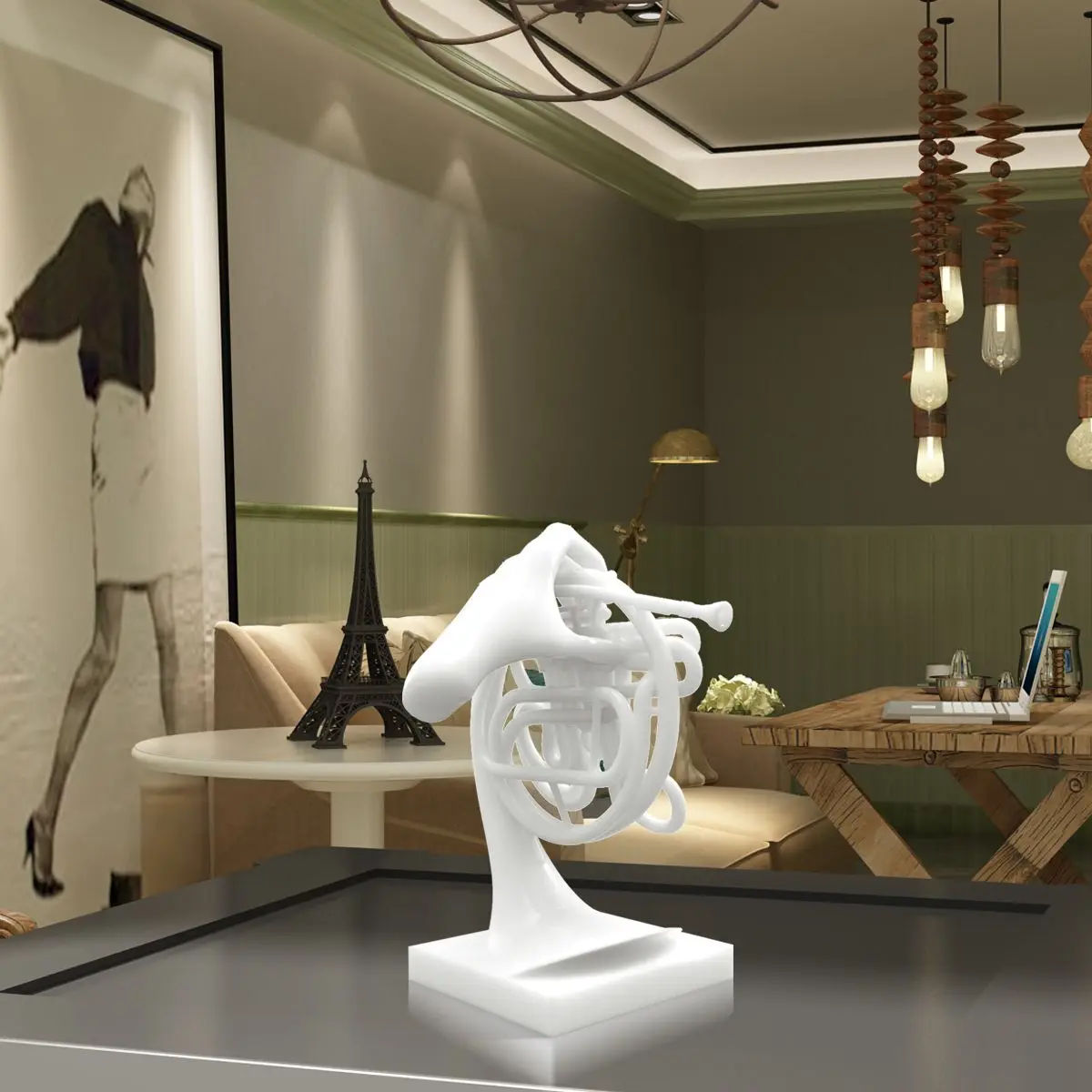 3D Печатный рожок фантазия скульптура абстрактная Искусство украшение дома