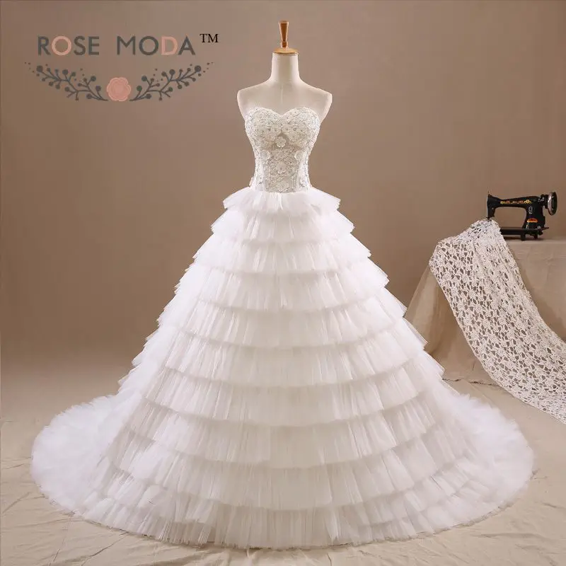 Кружевной Корсет Свадебное бальное платье плиссированная фатиновая