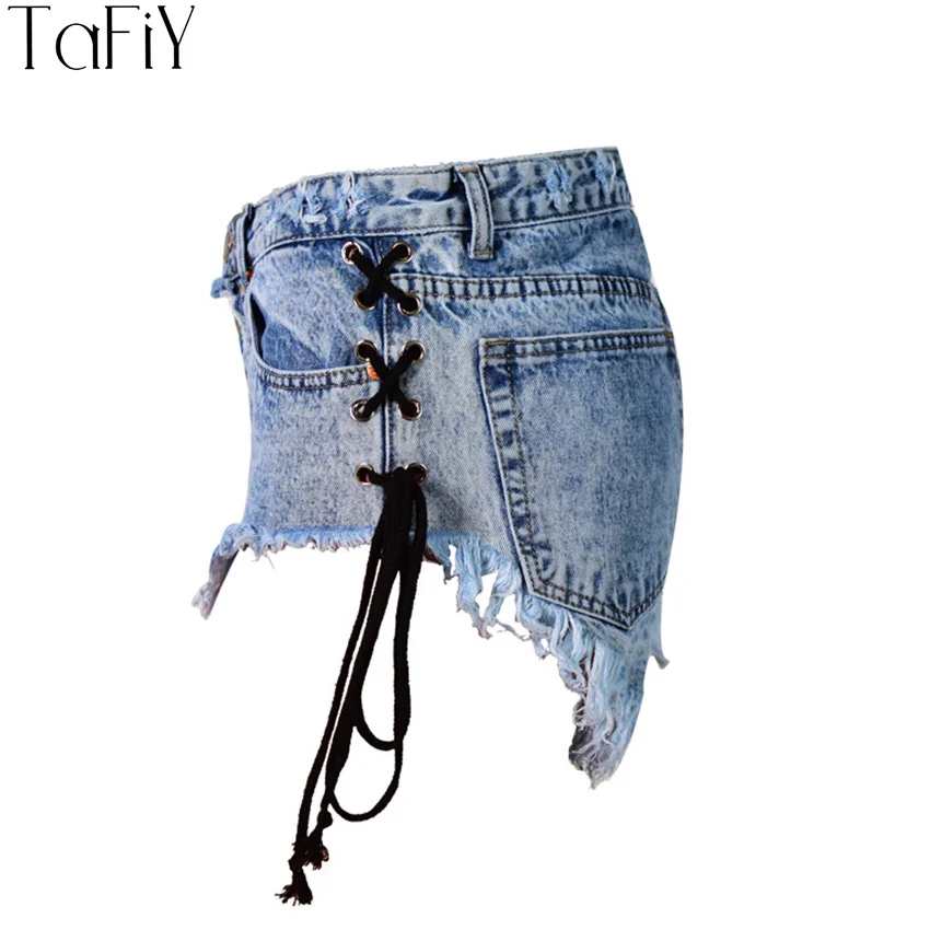 TaFiY 2017 Women Fashion Hip Lift Bandage Short Jeans Summer Plus Size Shorts Vintage Washed Tassel High Waist Denim | Женская одежда