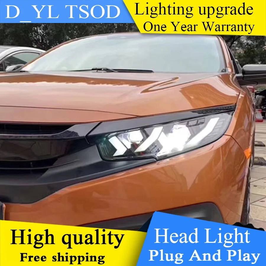 Автомобильный Стайлинг, задние фары, чехол для Honda CIVIC, фары G10 MK10 Bugatti, фары, светодиодный фонарь для бега, светодиодный задний фонарь