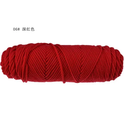 Red Color KOKNIT шелковая молочная хлопчатобумажная пряжа для вязания толстой нити для вязания крючком тканевая пряжа DIY сумка для сумки ковер Шерсть вязание крючком вплетать в пряжу нить - Цвет: Red Color