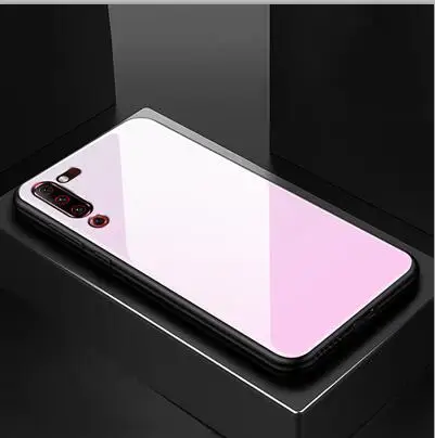 Тонкий силиконовый чехол синего цвета для lenovo Z6 Pro с градиентом, жесткая задняя крышка из закаленного стекла для lenovo Z 6 Pro, чехол s Shell z6 Z6Pro - Цвет: Розовый