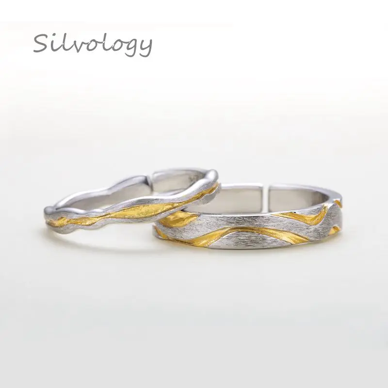 Silvology, 925 пробы, серебряные кольца с зерном, серебряные, простые, креативные, элегантные, открытые кольца для женщин, мужчин, праздничные украшения