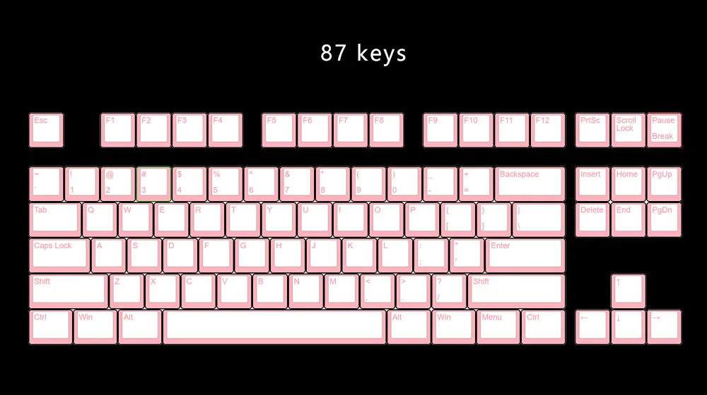 Kbdfans108 PBT двойной удар блеск через ANSI ISO OEM профиль пудинг набор ключей для MX механическая клавиатура