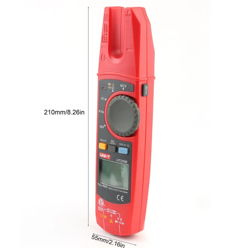UT256B Автоматический диапазон 200A AC/DC ток True RMS цифровой вилка Тип клещи с Ом Емкость