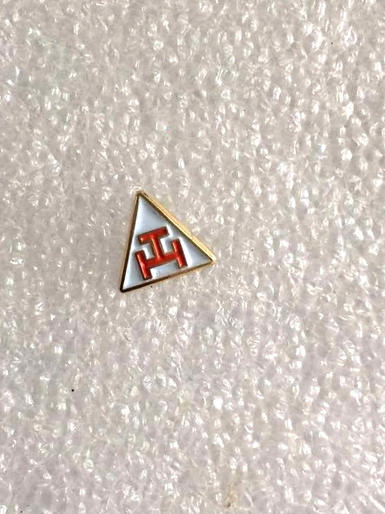 Пользовательский маленький размер логотип Pin Royal Arch Triple Tau Triangle белый и красный