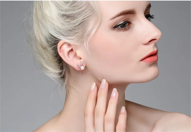 2018 модные рождественские подарки милые лося серьги гвоздики для женщин девушки