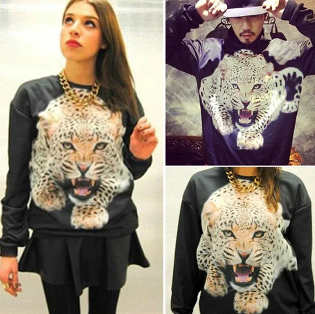 2015 new women's autumn and winter round neck long-sleeved leopard print casual clothing free mail Size SY0336 | Женская одежда