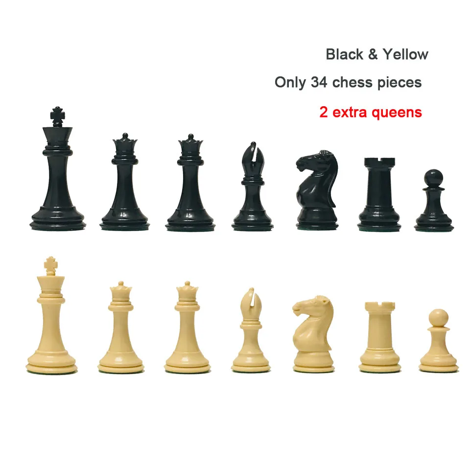 yellow chess pieces 4 королевы Шахматный набор Высота короля 108 мм Staunton международный стандарт шахматные фигуры взвешенные шахматы для матча клуба IA12 - Цвет: yellow chess pieces