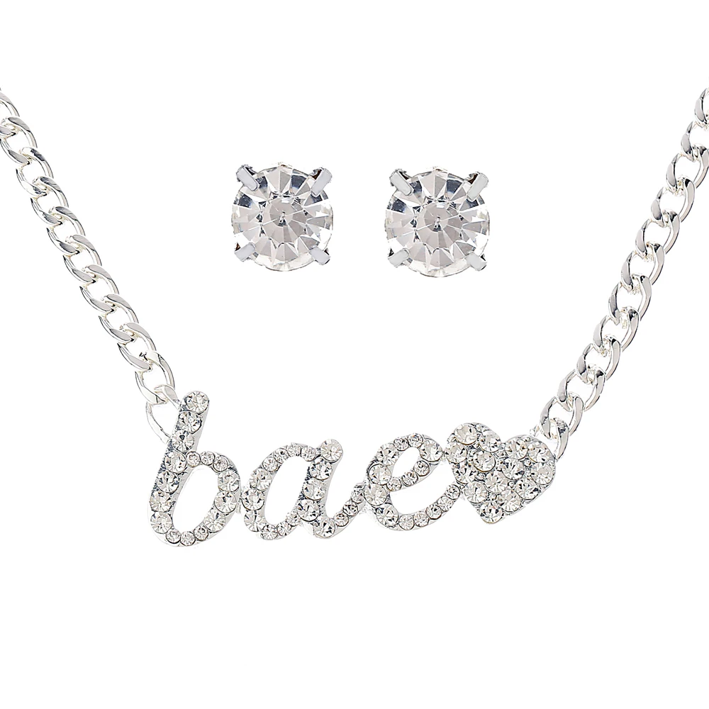 Модное ожерелье серьги наборы подарок на день матери серебро шея чокер массивная