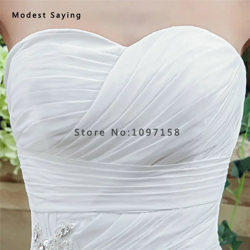 Женское вечернее платье белое а силуэта плиссированное с бусинами|vestido de noiva|de