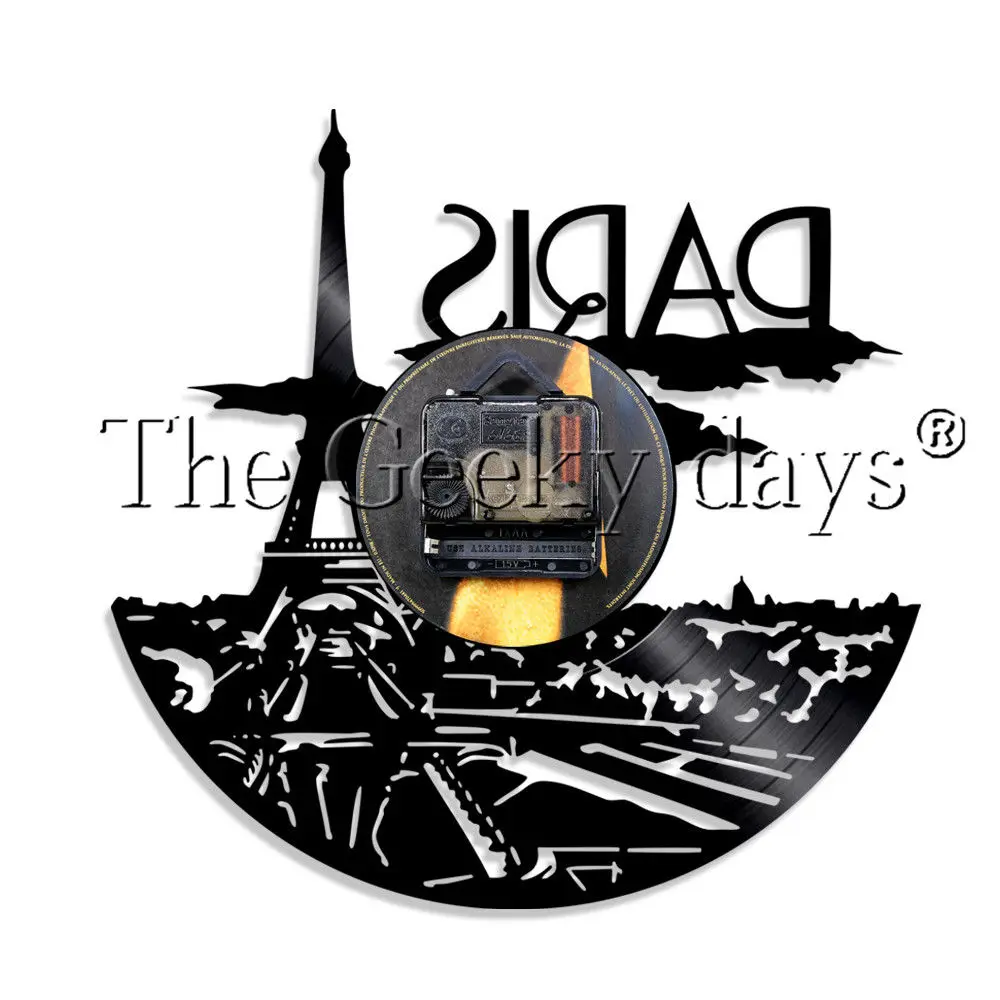 Романтические французские настенные часы с изображением Эйфелевой башни Парижа