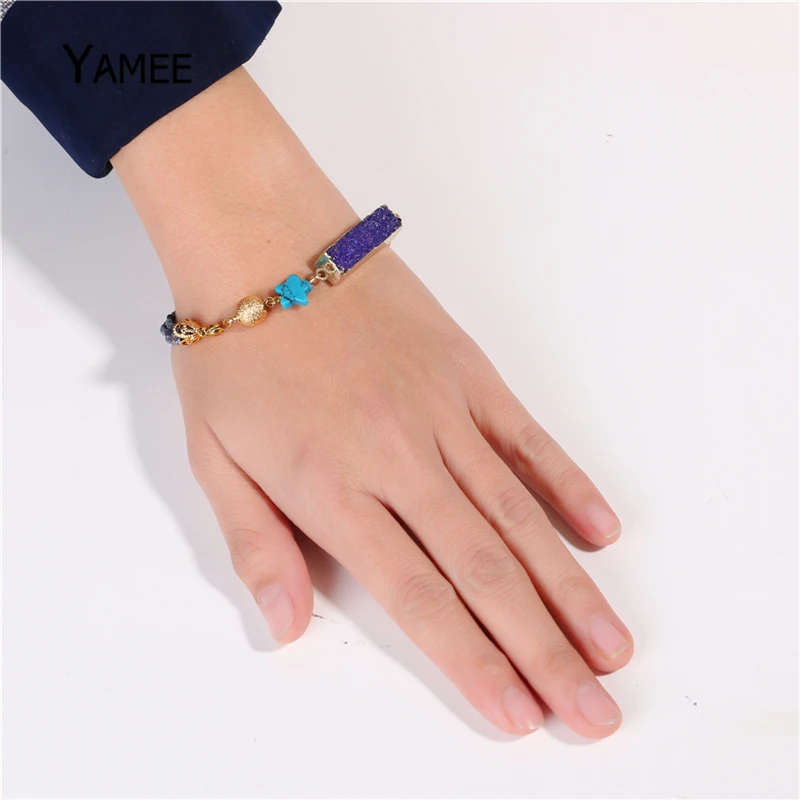 Уникальный бирюзой Звезда бусины натуральный фиолетовый камень Агат кварц