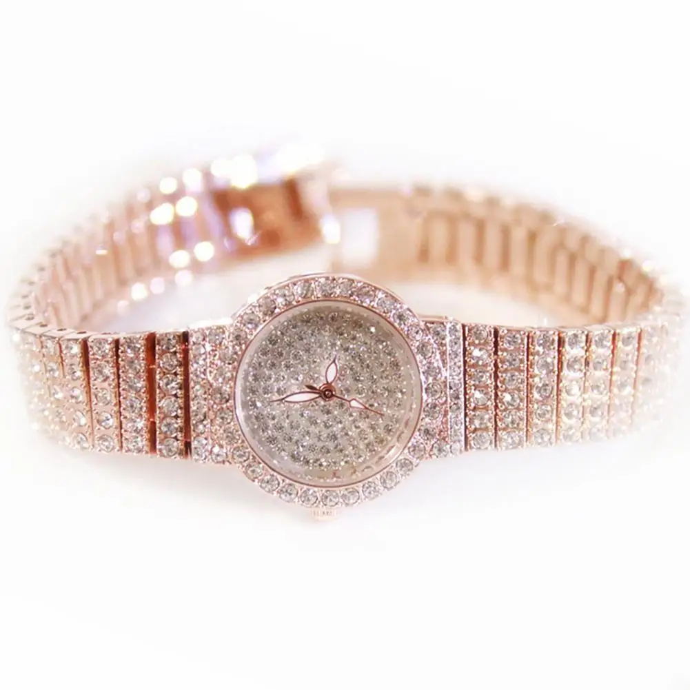 LinTimes Women Elegant Luxury Watches Bracelet Shimmer Crystal Quartz Wristwatch reloj mujer Clock