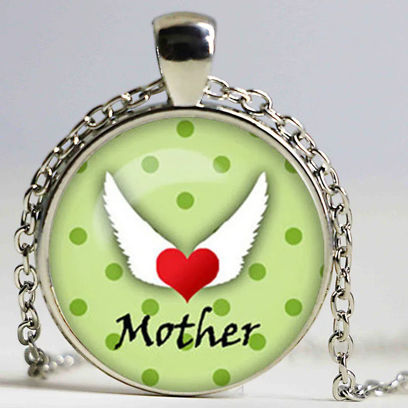 Necklaces &amp Pendants Mother Necklace Best Mom Glass Dome Silver Chain Happy Mother's Day | Украшения и аксессуары
