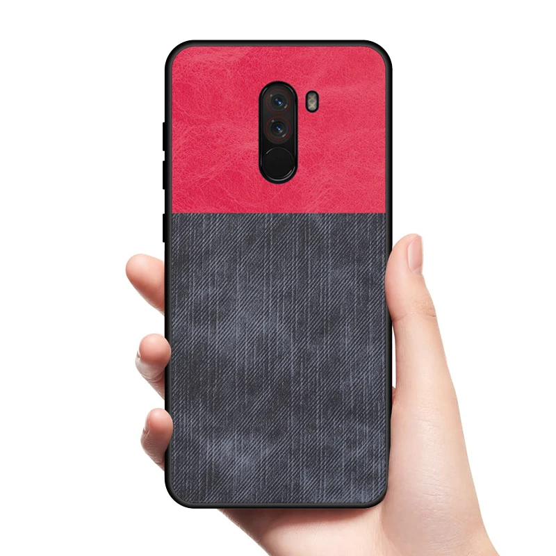 SRHE для Xiaomi Pocophone F1 чехол 6 18 дюймов искусственная кожа и деним мягкий силикон
