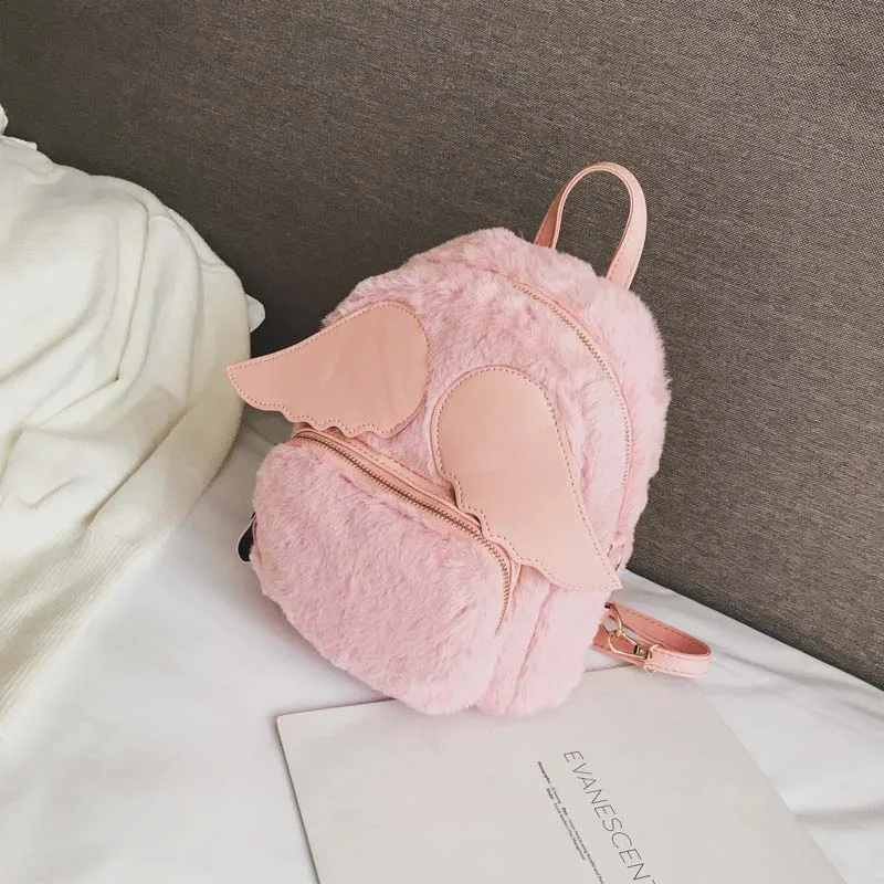 Мода Леопардовый небольшие рюкзаки для Для женщин Мини Рюкзак Kids Fashion Back Pack Путешествия цепи плюшевые сумки зима сумка sac - Цвет: Pink