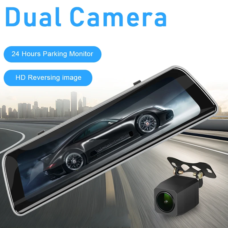 Bluavido 9 35 &quotзеркало заднего вида DVR FHD 1080P камера GPS трекер WDR ночное видение