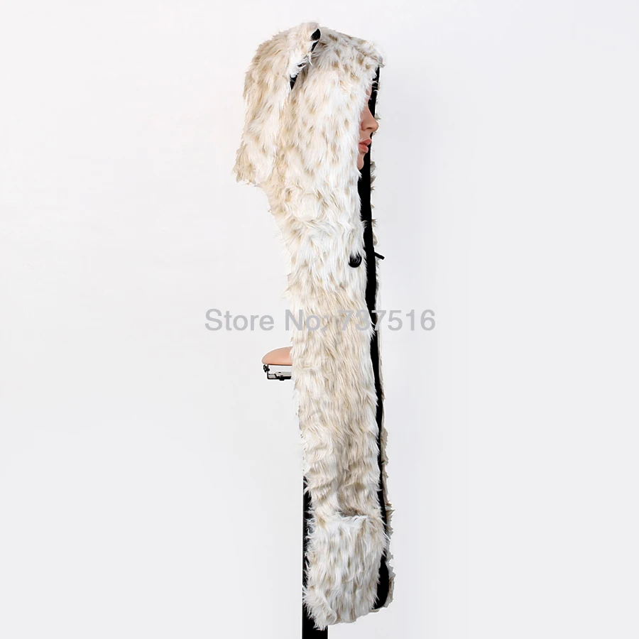 НОВАЯ шапка с капюшоном из искусственного меха набивным животным 3 в 1 Функция