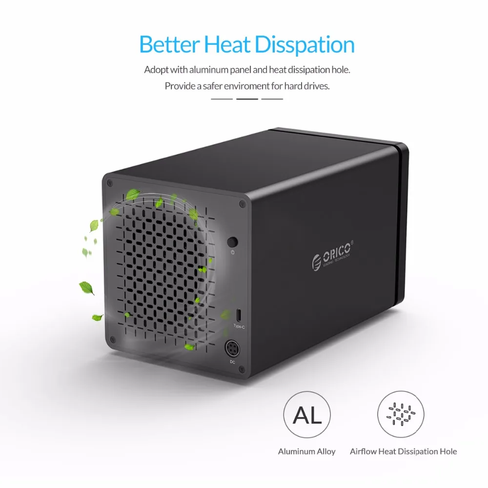 ORICO 4 Bay 3 5 Type c Алюминиевый жесткий диск Внешний корпус USB3.1 для SATA3.0 HDD Поддержка