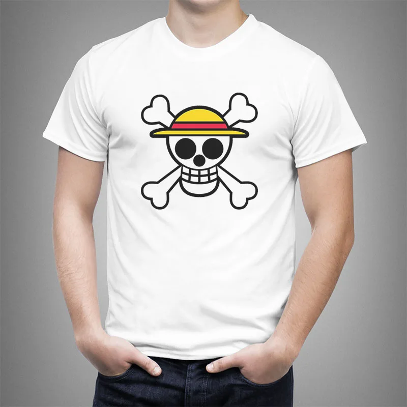 Футболка с анимационным мультяшным флагом для мужчин и женщин Luffy 2017 Летняя