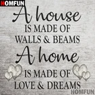 Алмазная 5D картина HOMFUN Love home, вышивка крестиком из квадратныхкруглых страз, сделай сам, подарок для домашнего декора, A18511