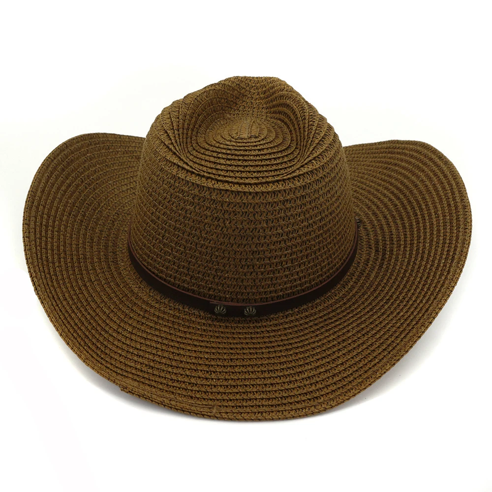 Мужская/Женская винтажная шляпа FS соломенная от солнца в ковбойском стиле летняя