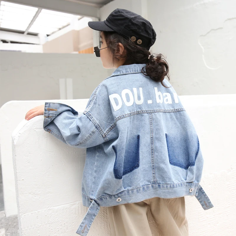Girls casual loose cardigan jacket denim 2019 spring new Korean children's shirts foreign tide | Детская одежда и обувь