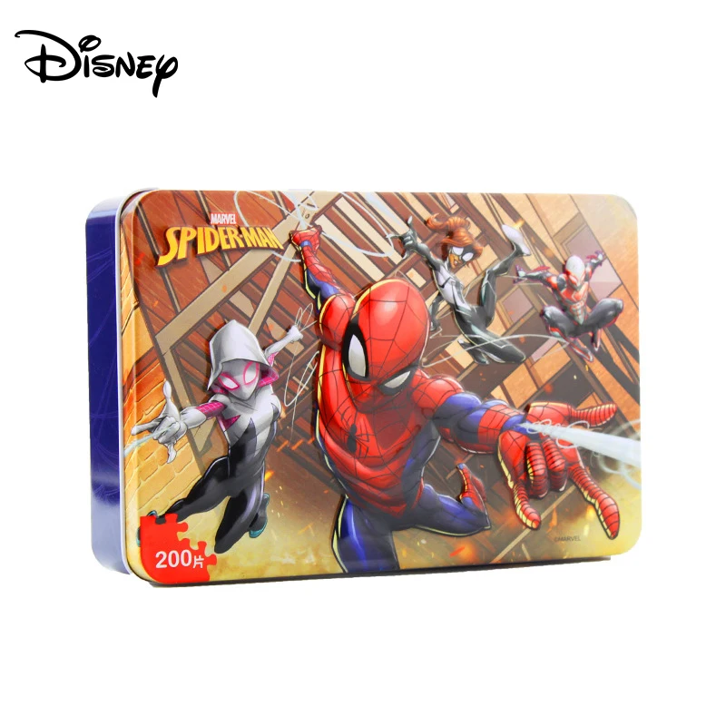 Disney Spider Man Avengers Plane Puzzle 200 шт. железный ящик деревянные игрушки Zhiyi развивающая