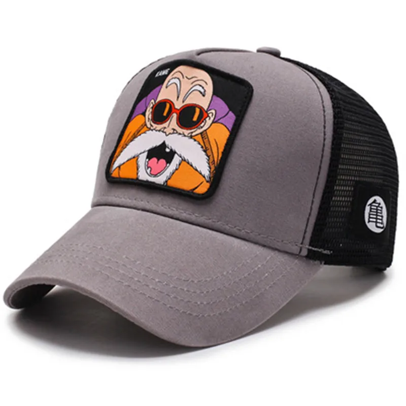 2019New Fashion Dragon Ball Baseball Caps Men Breathable Mesh Snapback Caps Sun Hat For Women bone Casquette Hip Hop cap Dad Hat - Цвет: Серый