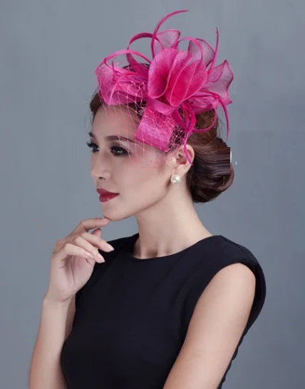 Женские шляпы и вуалетки с перьями для вечевечерние |
