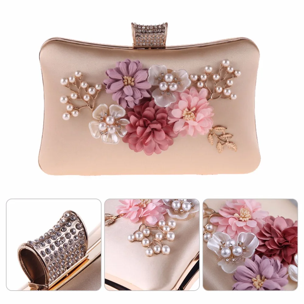 Модный женский клатч с цветами сумка на плечо женская бисером для вечевечерние