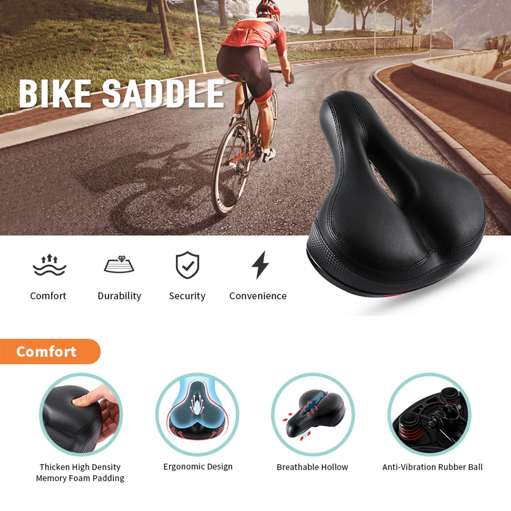 PRO велосипед седло велосипеда утолщаются Широкий Мягкий противоударный для езды