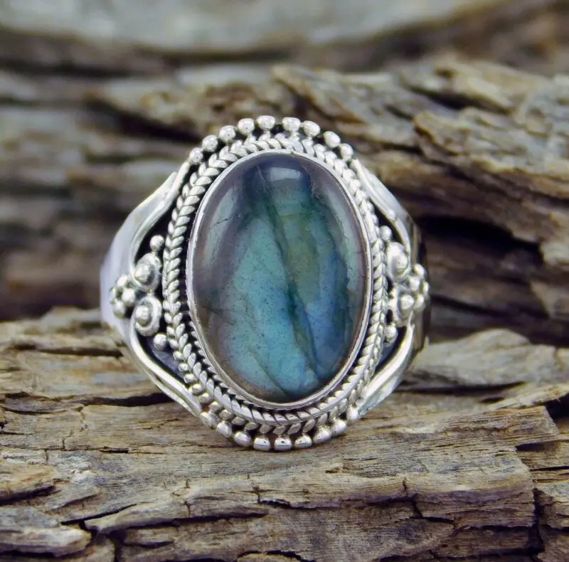 Мужское и женское Кольцо Moonstone ювелирное изделие из сплава в стиле ретро размер