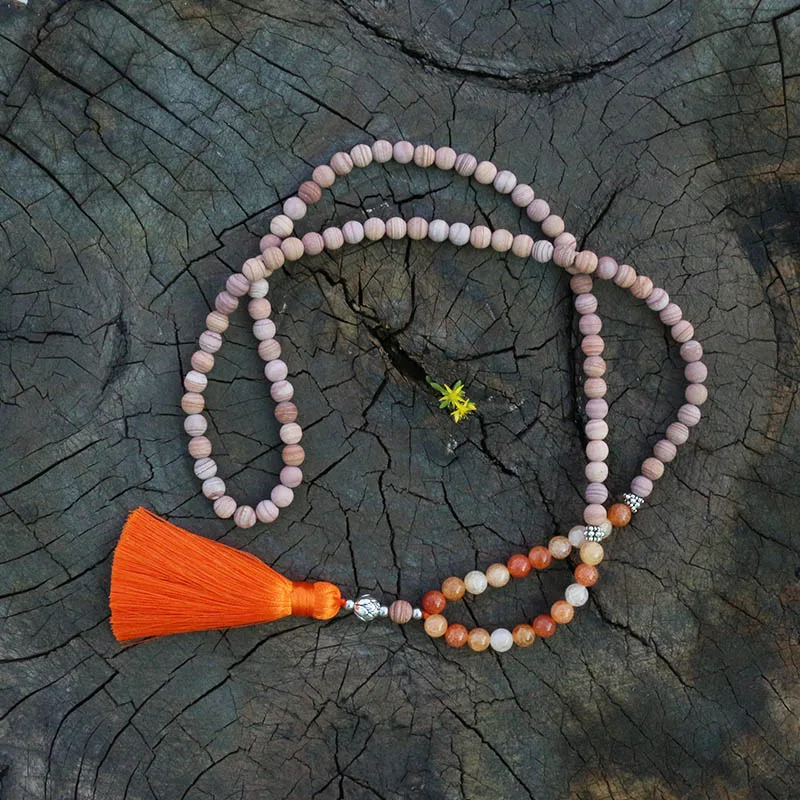 Оникс 8 мм ожерелье JapaMala ювелирные изделия для медитации Namaste Yoga камни чакр мала