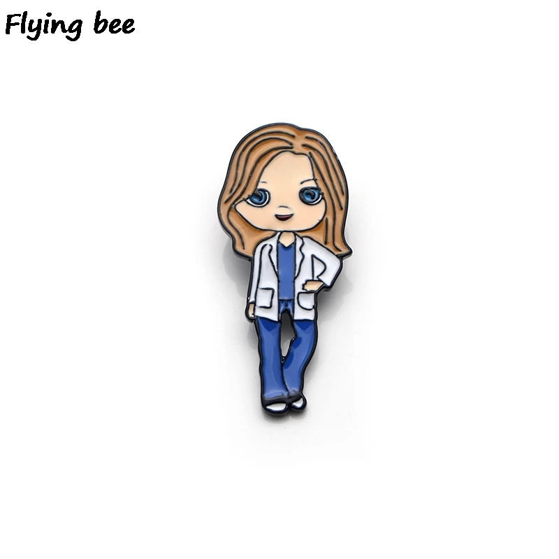 Flyingbee серая Анатомия брошь мультфильм эмаль булавки для значок для рюкзака шапка личность булавка доктора булавки подарки Шарм ювелирные изделия X0160