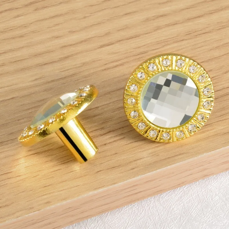30mm Diamond Shape Cabinet Knobs And Handles For Furniture Crystal Glass Gold Kitchen Cupboard Door Closet Drawer Pulls | Обустройство